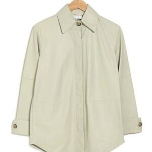Vince Light Green Leather Shirt